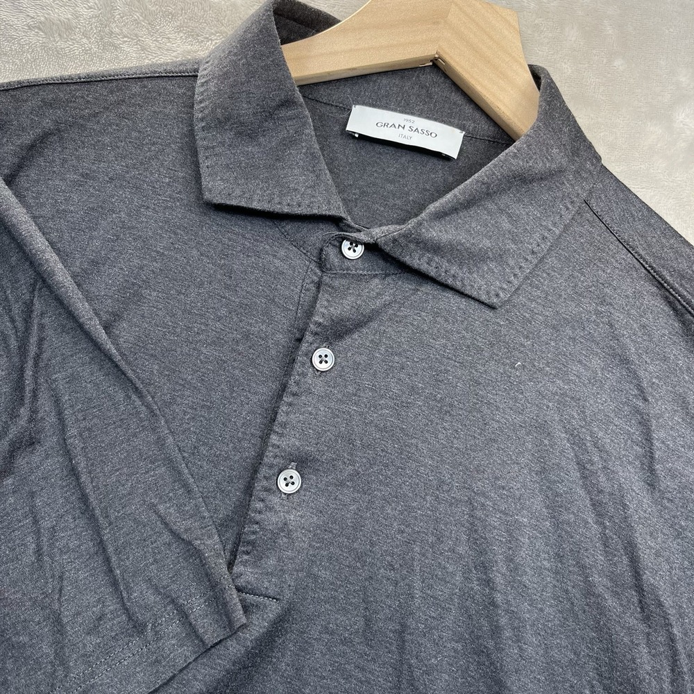 Gran Sasso Men's Polo Shirt Gray Size 58 Made in Italy Short Sleeve
